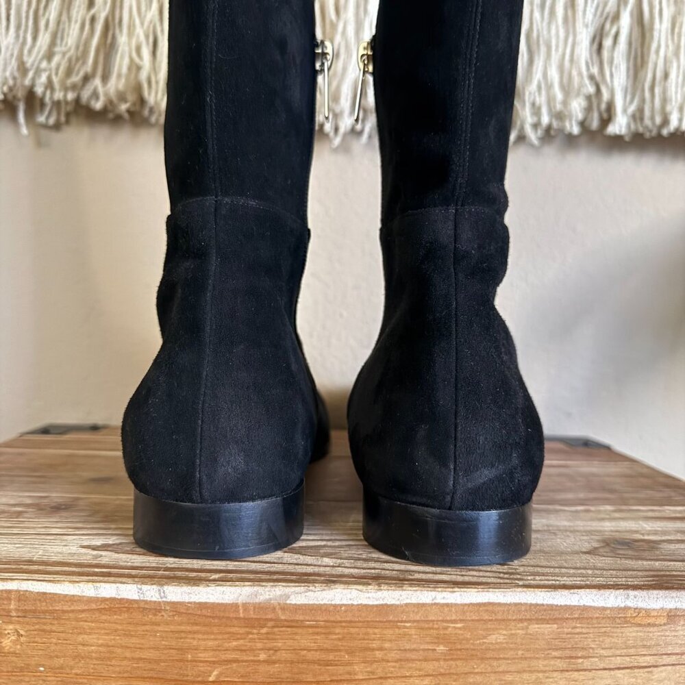 jimmy Choo Myren Black Stretch Suede Flat Over the Knee Boots Size 42/US Size 12 - Picture 12 of 16